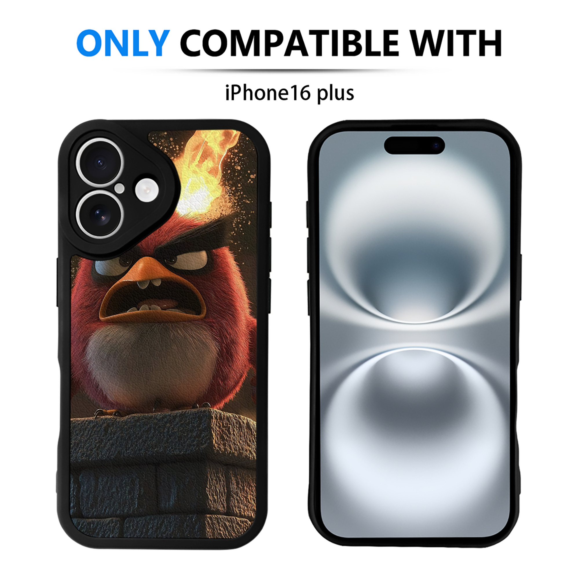 （画像用） Angry Birds アングリーバード 【iPhone 16シリーズ対応】シリコンスマホケース（レザー調） 材質：シリコン